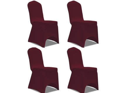 Strečové potahy na židle 4 ks vínové 131411