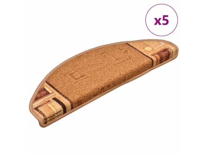 Nášlapy na schody samolepicí 5 ks 65x21x4 cm béžové 149832