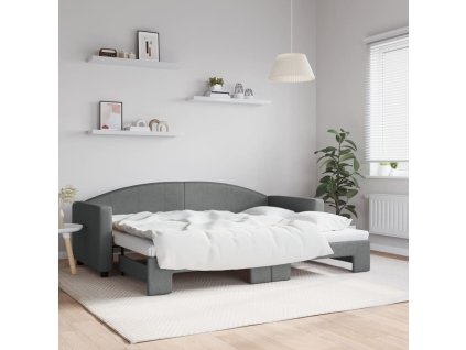 Válenda s přistýlkou tmavě šedá 80 x 200 cm textil 3197184