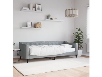 Válenda s matrací světle šedá 80 x 200 cm textil 3197403