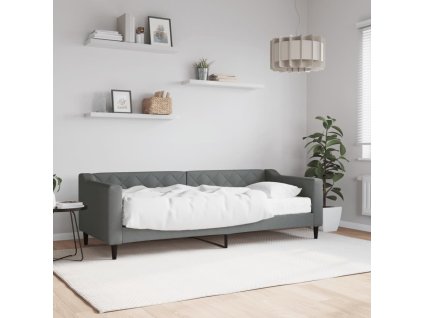 Válenda s matrací tmavě šedá 80 x 200 cm textil 3197404