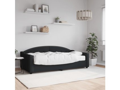 Válenda s matrací černá 90 x 190 cm textil 3197524
