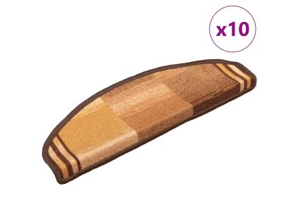 Nášlapy na schody samolepicí 10 ks 65x21x4 cm hnědé 149837