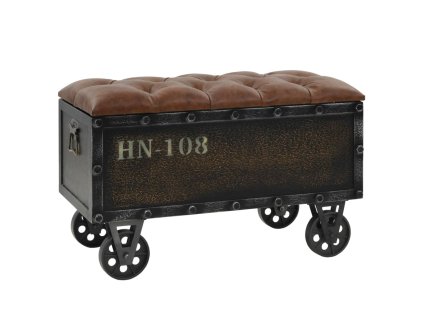 Úložná lavice masivní dřevo a umělá kůže 80,5 x 41 x 50 cm 245768