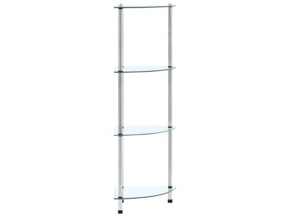 4patrová police průhledná 30 × 30 × 100 cm tvrzené sklo 249515
