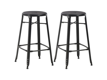 Barové stoličky 2 ks černé ocelové 280077
