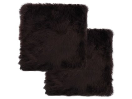 Podsedáky na židle 2 ks hnědé 40 x 40 cm pravá ovčí kůže 283886