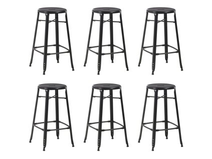 Barové stoličky 6 ks černé ocel 3054559