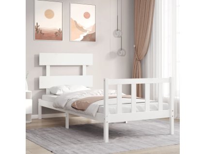 Postel bez matrace bílá 100 x 200 cm masivní borovice 3193262