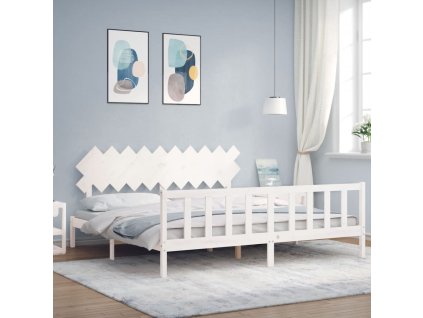 Postel bez matrace bílá 200 x 200 cm masivní borovice 3193487