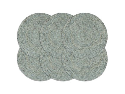 Prostírání 6 ks olivově zelené 38 cm kulaté juta 133841