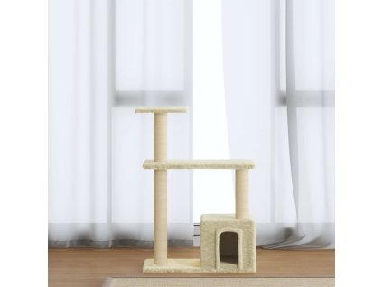 Škrabadlo pro kočky se sisalovými sloupky krémové 70 cm 171433