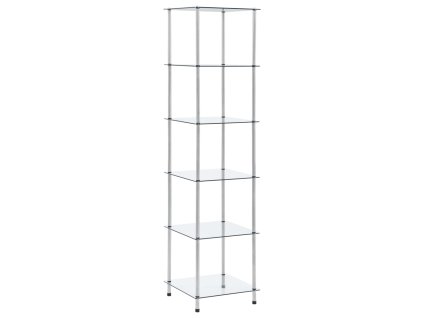 6patrová police průhledná 40 × 40 × 160 cm tvrzené sklo 249507
