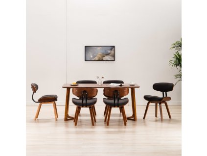 Jídelní židle 6 ks šedé ohýbané dřevo a textil 278719