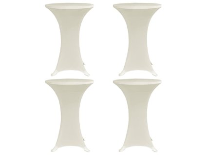 Návlek na koktejlový stůl Ø 60 cm krémový strečový 4 ks 279074