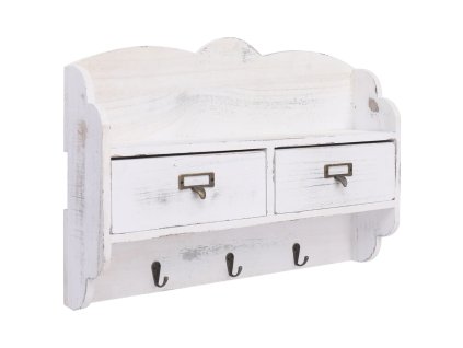 Nástěnný věšák bílý 50 x 10 x 34 cm dřevo 284239