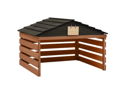 Garáž na robotickou sekačku černohnědá 78x74x54 cm jedlové dřevo 315301