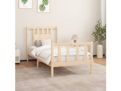 Rám postele s čelem masivní borové dřevo 90 x 200 cm 3188151