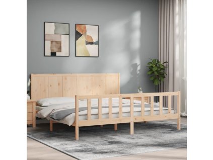 Postel bez matrace 200 x 200 cm masivní borovice 3192641