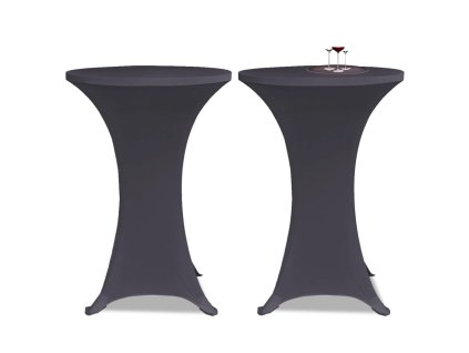 Strečový návlek na stůl 2 ks 70 cm antracitový 131429