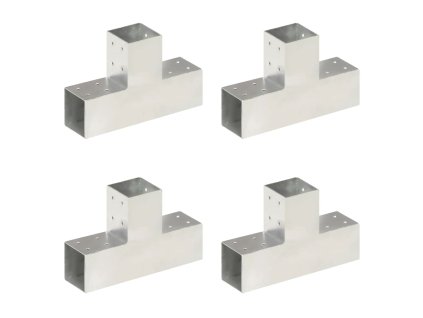 Trámová spojka 4 ks ve tvaru T pozinkovaný kov 81 x 81 mm 145464