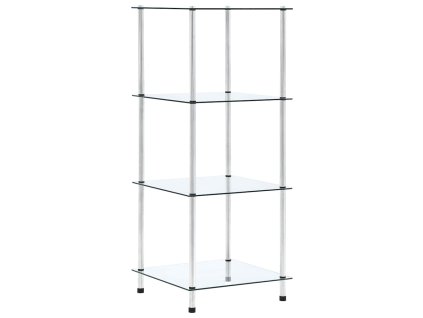 4patrová police průhledná 40 × 40 × 100 cm tvrzené sklo 249505