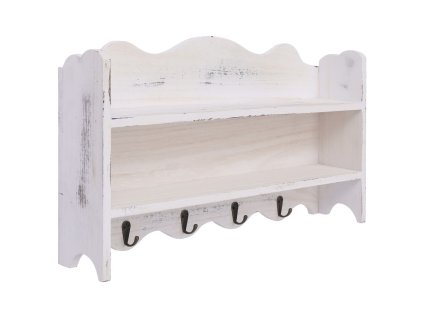 Nástěnný věšák bílý 50 x 10 x 30 cm dřevo 284235