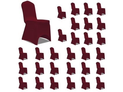 Potahy na židle napínací vínové 30 ks 3051646