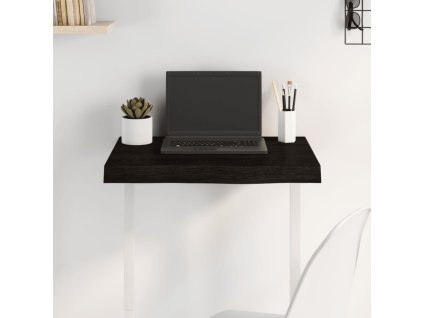 Stolní deska tmavě hnědá 60x50x(2-6)cm ošetřený masivní dub 3156412