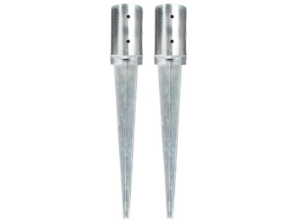 Kotvící hroty 2 ks stříbrné 8 x 61 cm pozinkovaná ocel 145429