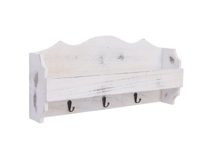 Nástěnný věšák bílý 50 x 10 x 23 cm dřevo 284231