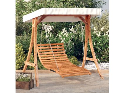 Houpací postel se stříškou masivní smrk s teakovou úpravou 3200625