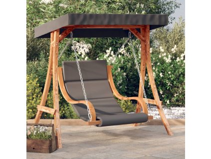 Houpací závěsné křeslo s poduškou a stříškou masivní smrk 3200630