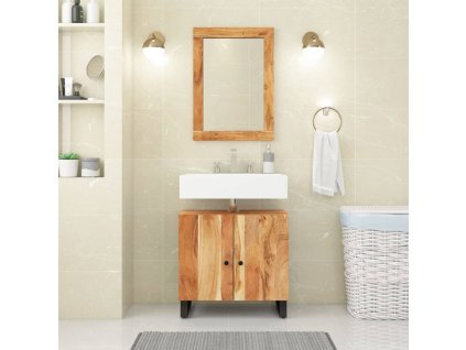 2dílná koupelnová sestava masivní akáciové dřevo 3200634