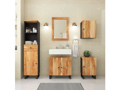 5dílná koupelnová sestava masivní akáciové dřevo 3200646