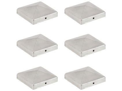 Krytky na plotové sloupky stříška 6ks pozinkovaný kov 101x101mm 145492
