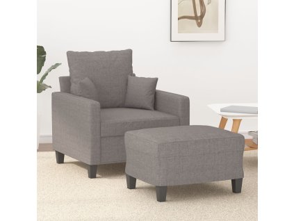 Křeslo s podnožkou taupe 60 cm textil 3201088