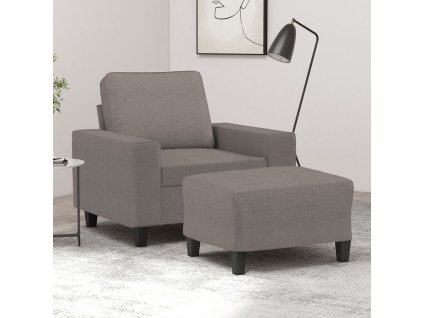 Křeslo s podnožkou taupe 60 cm textil 3201150