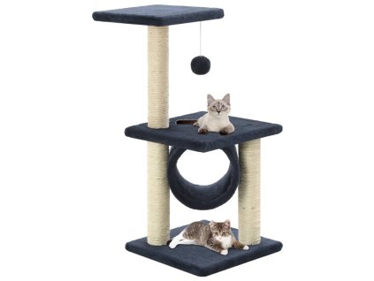 Škrabadlo pro kočky se sisalovými sloupky 65 cm tmavě modré 170550