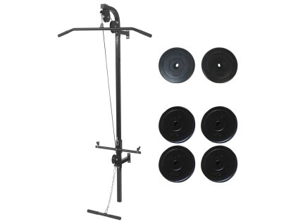 Nástěnná posilovací věž se zátěžovými kotouči 40 kg 275359