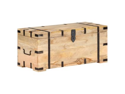 Truhla 90 x 40 x 40 cm masivní mangovníkové dřevo 289634