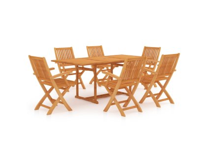 7dílný zahradní jídelní set masivní teakové dřevo 3059575