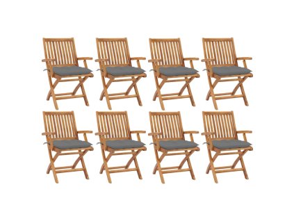 Skládací zahradní židle s poduškami 8 ks masivní teak 3072793