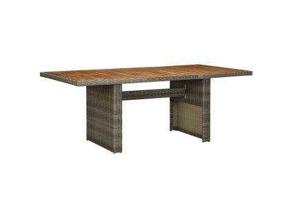 Zahradní stůl hnědý polyratan a masivní akáciové dřevo 313314