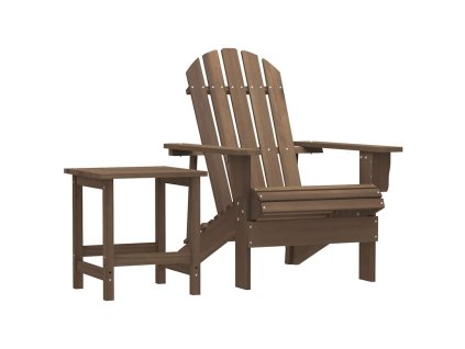 Zahradní židle Adirondack se stolkem masivní jedle hnědá 315921