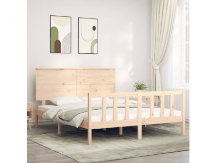 Rám postele s čelem King Size masivní dřevo 3193406