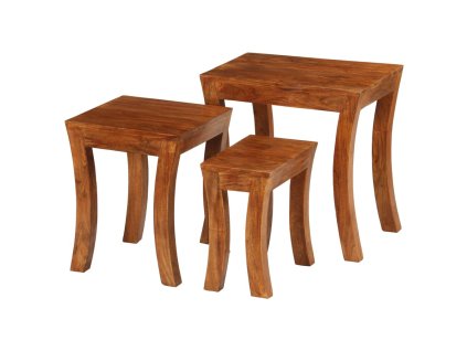 Sada hnízdových stolků 3 ks masivní akácie 50x35x50 cm hnědá 246101
