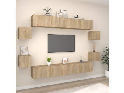8dílný set TV skříněk dub sonoma kompozitní dřevo 3114224