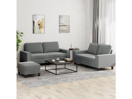 3dílná sedací souprava tmavě šedá textil 3201891