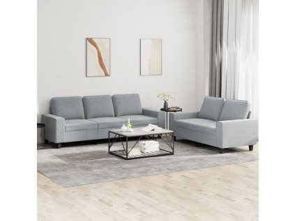 2dílná sedací souprava světle šedá textil 3201898